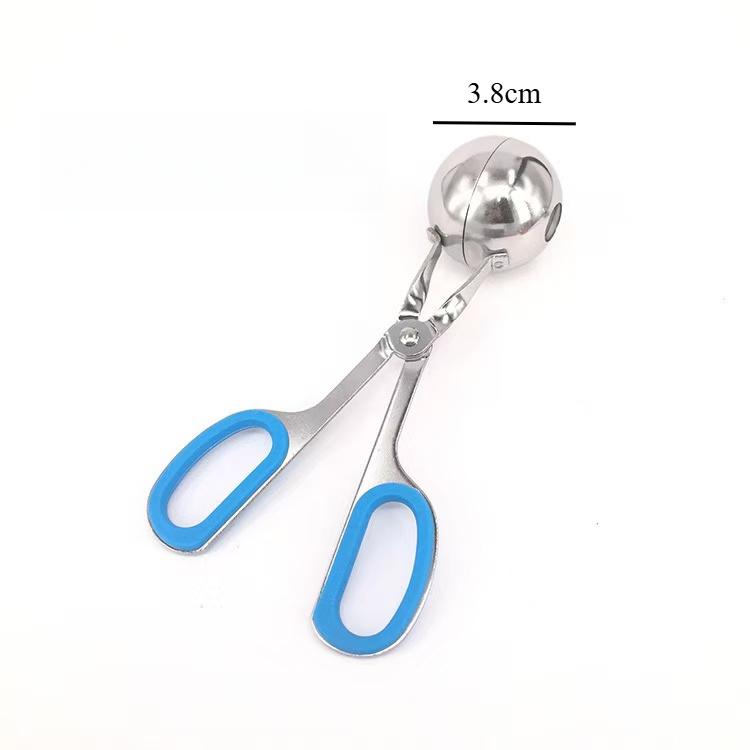 

Форма для фрикаделек с антипригарным покрытием и съемными нескользящими ручками, щипцы из нержавеющей стали для формирования фрикаделек для кухни (3.8&4.5см) 3.8cm синий