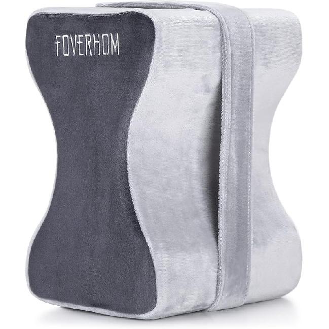 foverhom Memory Foam Knee Pillow,Orthopedic Leg Pillow for Sciatica Relief,Back Pain, Pregnancy, Leg Pain, Hip Pain and Sciatica Relief, Grey серый