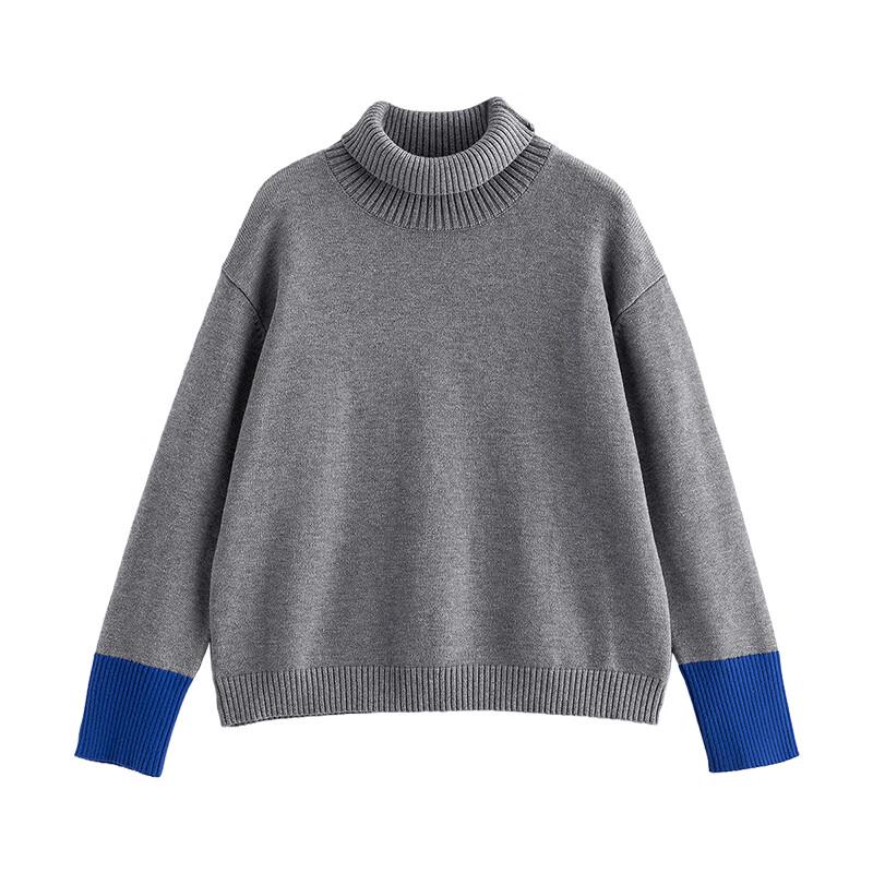 Chuyu Women's High Neck Color Block Knit Top