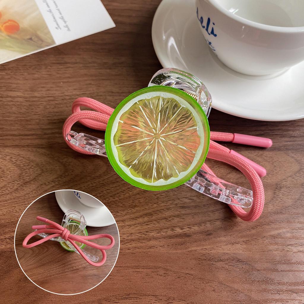 Lemon Fresh Hair Clip Female Korean Sweet Cute Fruit Bow Shark Clip Hair Accessories