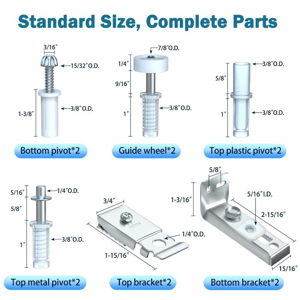 2 Pack Stainless Steel Door Hardware Repair Kit Door Replacement Parts  Barn Door
