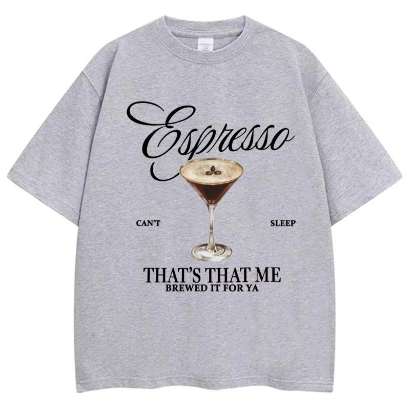 

Fashion Sabrina Carpenter Espresso Martini Print T Shirt Aesthetic Men Women T-shirts Loose Casual Soft Cotton Tops 3XL