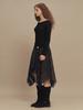 Cecese Bohemian Lace Cut Skirt Charcoal
