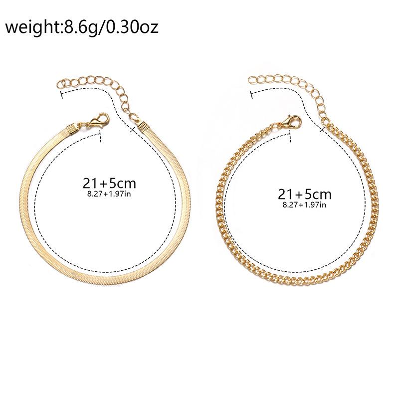 Alloy Double-layer Anklet European and American Jewelry New Thick Chain Jewelry High-end Bracelet Girls Anklet