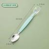 Stainless Steel Baby Food Spoon 304 Double Head Fruit Puree Scraper Silicone Soft Infant Feeding Utensil Complementary Food Tool