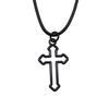 Ankh Cross Pendant Necklace Ancient Egyptian Symbol Gothic Jewelry With 45cm Leather Chain