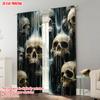2pcs  2D Plane Printing Pattern Curtains Skull Polyester Woven (without Rod) Outdoor Decorations for Study   Living Room   Kitchen