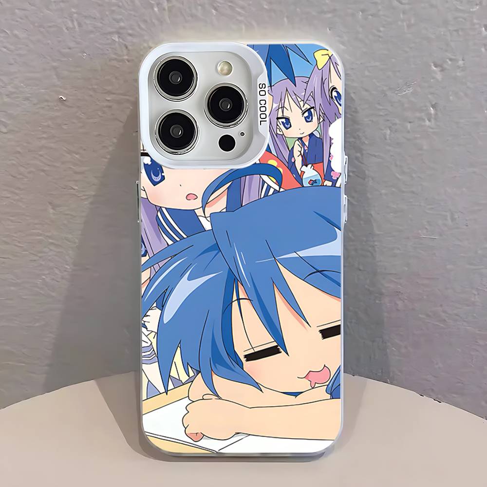 K-Konata Izumi Glücksstern S Handyhülle Für iPhone 17,16,15,14,13,12,11,Pro,Max,Plus,SE,Air,Mini Anti-Fall Weißer Stoßfänger