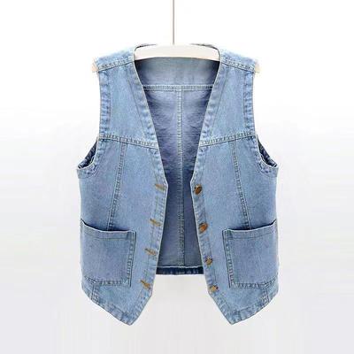 Woman Jacket Vest Spring Summer Denim Women's Short Loose Sleeveless Coat Vest  Mujer