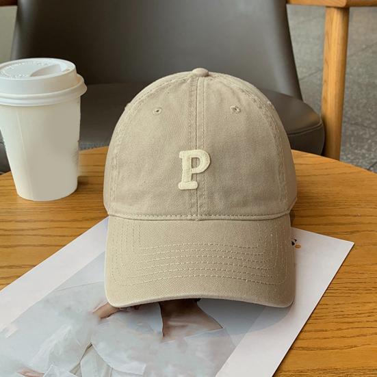 Unisex Embroidery P Letter Print Extended Brim Adjustable Baseball Hat Sunscreen Visor Sun Hat Fashion Accessories