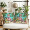 2Pcs Tropical Flamingo Throw Pillow Covers Summer Beach Vibes Decorative Cushion Cases For Sofa Bedroom Outdoor Patio