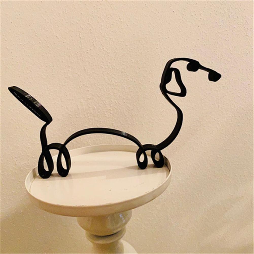 Abstract Simple Minimalist Metal Dog Art Sculpture Decoration Ornament Wall Art Home Office Desktop Modern Art Creative Decors