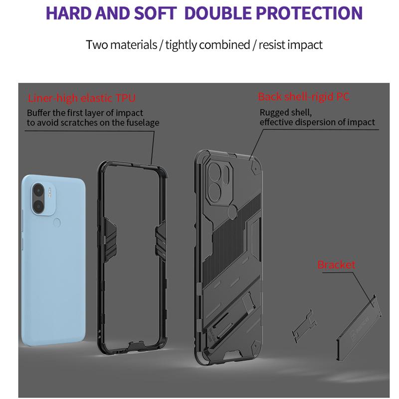 Wstrząsoodporne etui dla Xiaomi Redmi Note 12 Pro + A1 A2 Plus 12C 12S 4G 5G Pokrowiec na telefon Bumper Uchwyt Armor Tył Coque