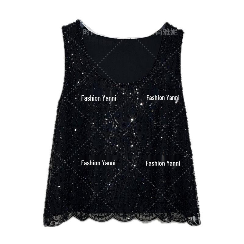 

Топ без рукавов с французскими пайетками и бисером Yanni и облегающая юбка для женщин S