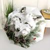 1 Stück Winterwolf-Kranz Automatischer Öffnungs-/Schließschirm,Kompakter Schirm für Männer & Frauen Tagesgeschenk.A091