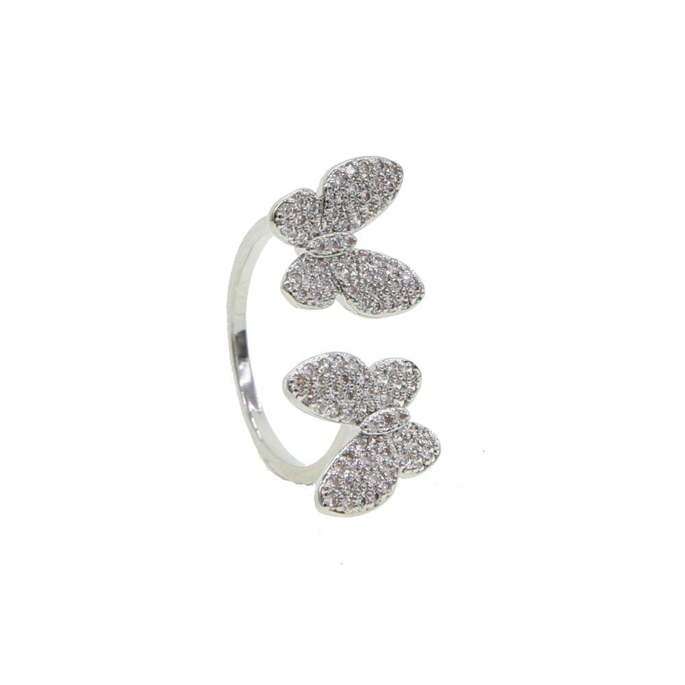 High Quality Summer Delicate Cute Lovely Double Butterfly Animal Ring For Women Girl Fashion Open Adjust Size Party Jewelry