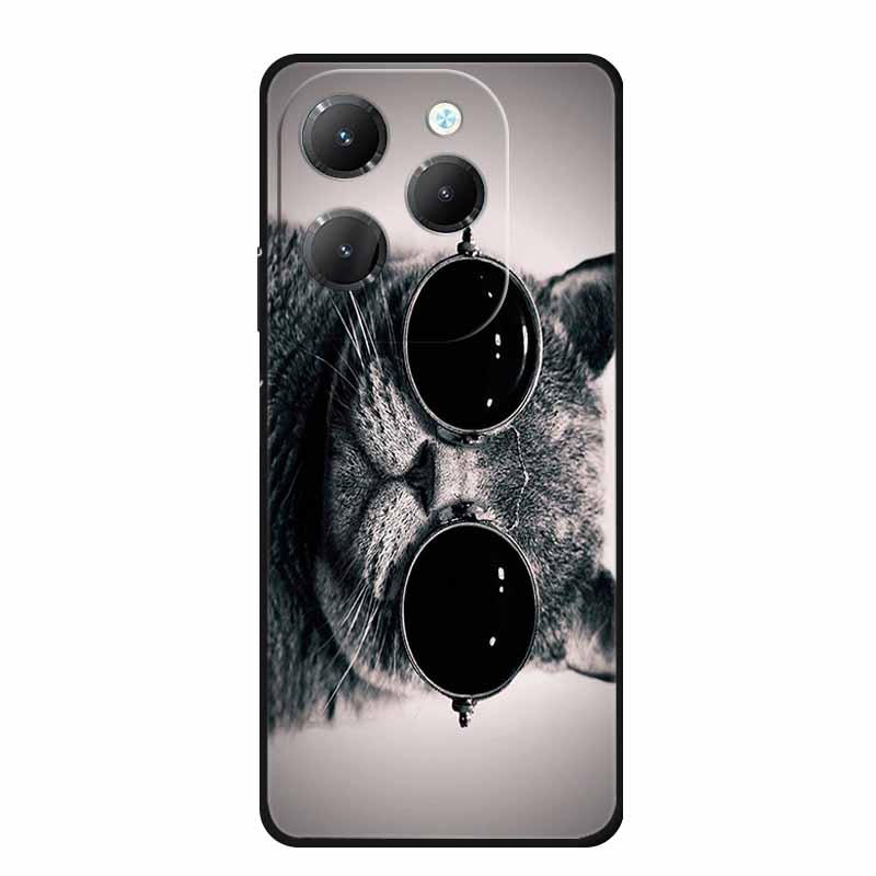 For Infinix Hot 40 Pro Case Animals Soft Silicone TPU Cover Phone Cases For Infinix Hot 40i Hot40 X6837 Protective Wolf Coque