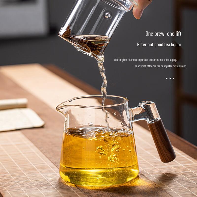 Thickened Glass Teapot with Wood Handle