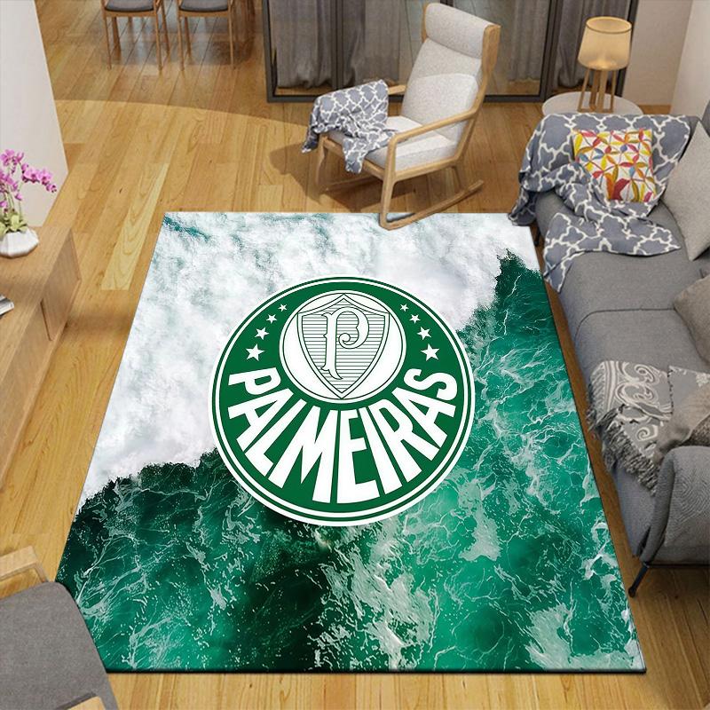 SE Palmeiras Flannel Pattern Square Carpet,Area Rug,Carpet Rug for Living Room Bedroom Sofa Playroom Decor,Non-slip Floor Mat