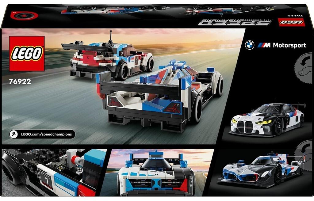 LEGO Klocki Speed Champions – Samochód – BMW M4 GT3 & BMW M Hybrid V8 Samochód wyścigowy (76922)