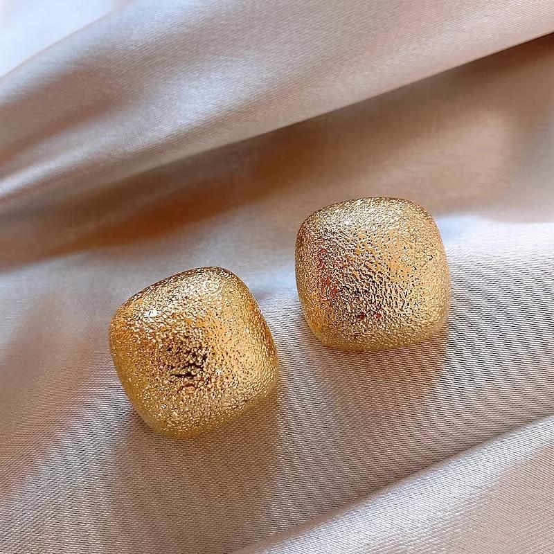 Fashion Geometric Square Stud Earrings Women Lady Vintage Matte Design Fine Jewelry Girls Birthday Party Earrings Gift