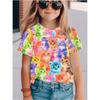 Children's T-Shirt Girl Capybara Printed Little Girl Clothes Short Sleeve Children Top O-Neck Tight T-Shirt Fashion Girl T-Shirt