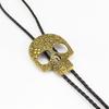 Cravate Bolo Cowboy Western Vintage Crâne Cravate Collier Punk Accessoire de Costume Américain Cravate Bola Western