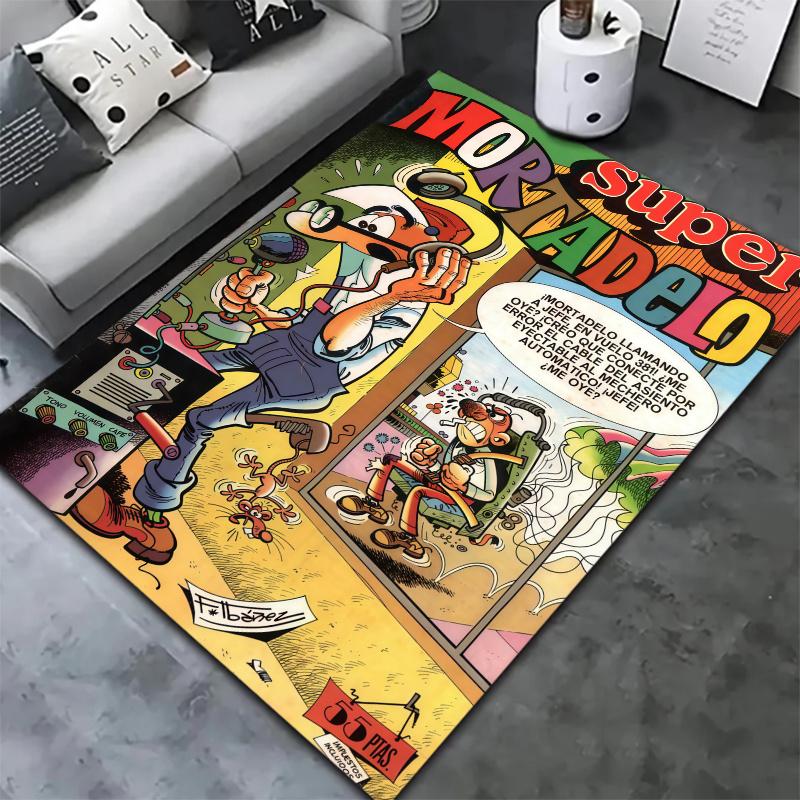 Mort Phil Mortadelo Y Filemon Carpet Rug for Living Room Bedroom Home Sofa Decoration,Kids play Nonslip Floor Mat