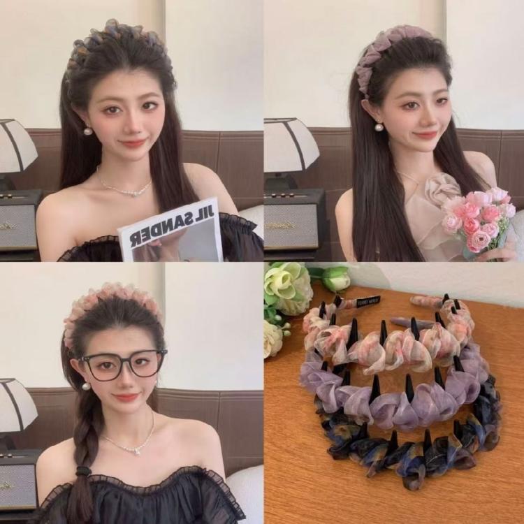 Bridal Hair Hoop: Gorgeous Black Mesh Bubble Hairband for Women Perfect for Weddings and Special Event