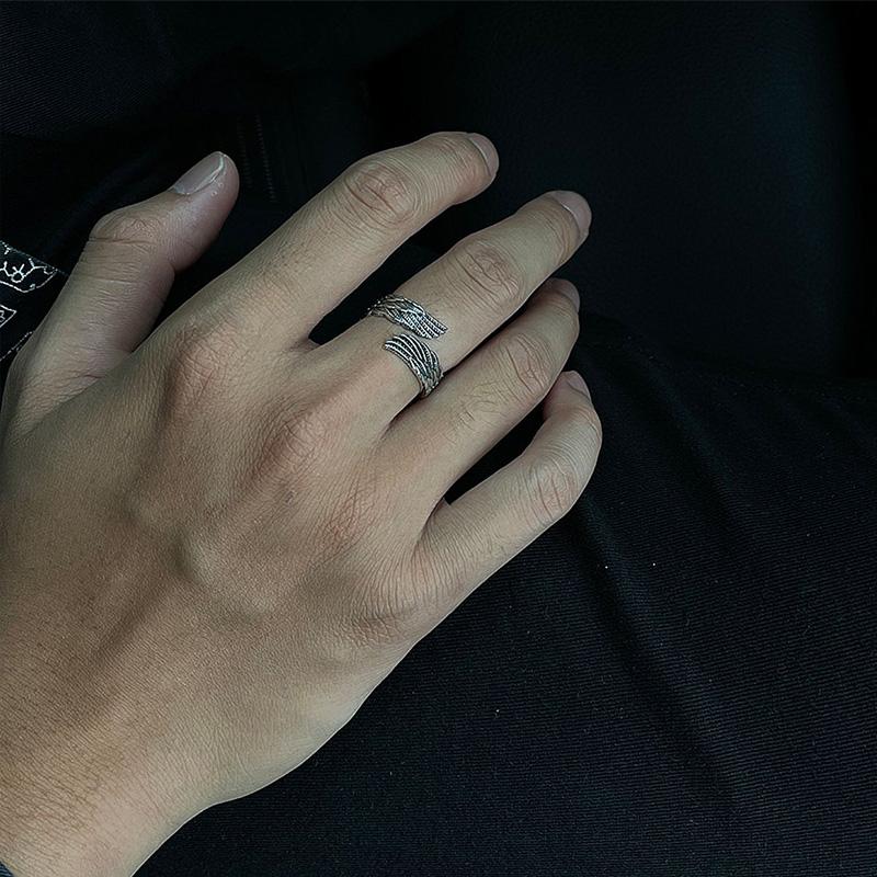 Retro Angel Wings Creative Ring For Men Women Punk Gothic Open Ring Handmade Designer Jewelry Unisex Accessories Gift For Lovers