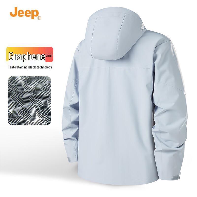 JEEP Men's 3-in-1 Hooded Windproof Fleece Lined Winter Outdoor Jacket