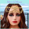 Elegant Simulation Gemstone Decor Women Golden Headpiece With Tassel Design For Gift And Party