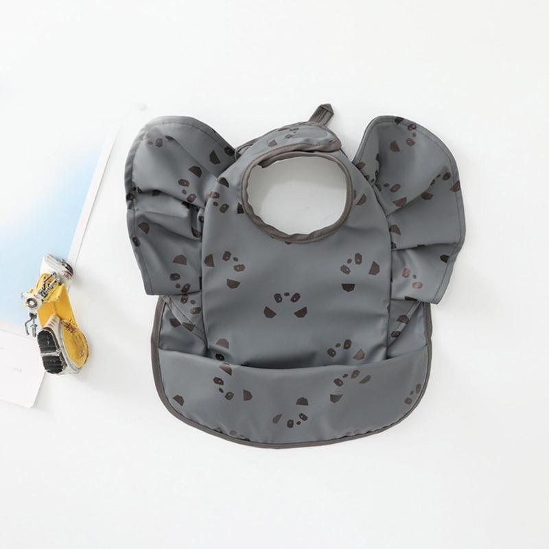 Niedliches Lätzchen in Form einer fliegenden Ärmel mit wasserdichter Schicht, verstellbares Spucktuch für Baby 6-36 Monate