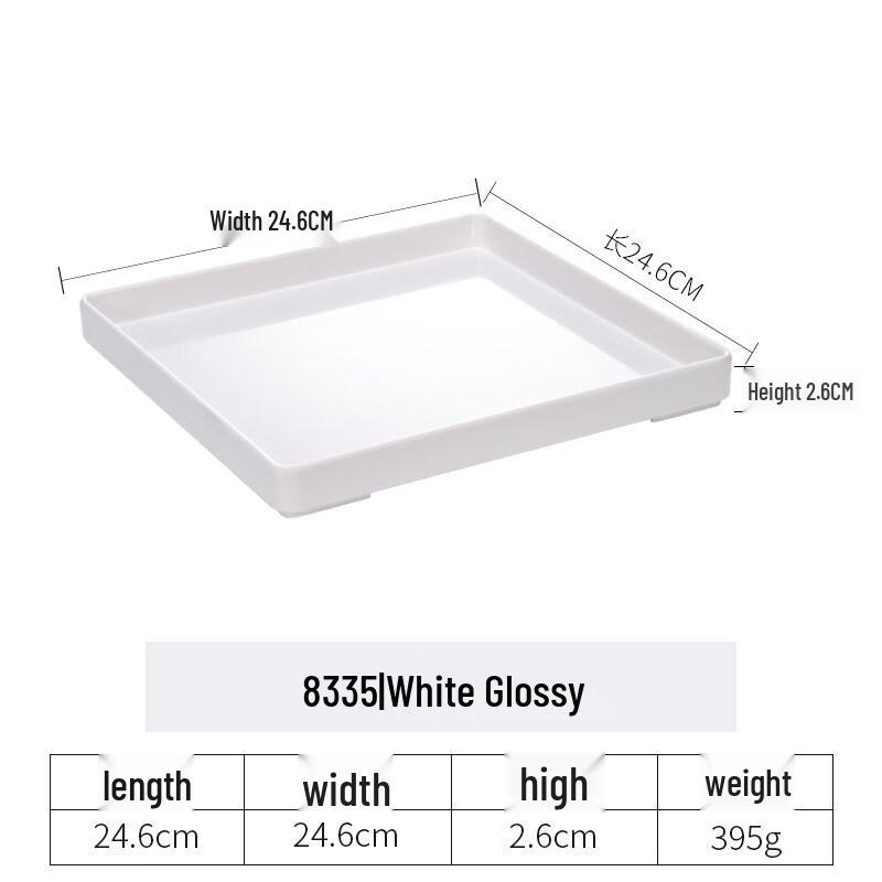 White Melamine Three-Compartment Rectangular Serving Tray