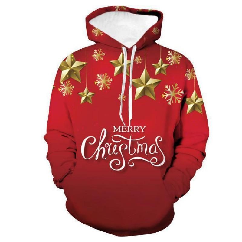 Christmas Halloween Cat Selfie 3D Print Hoodie Couples Casual Loose Fit