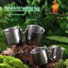 Stainless Steel Parrot Food & Water Double Clamp Cup for Starlings & Mynas - Bite-Resistant Feeder