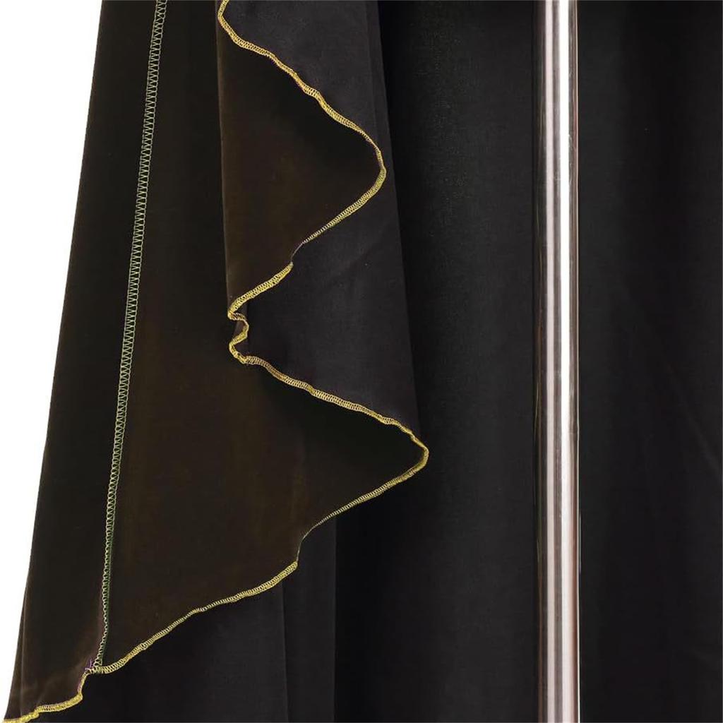 Women Medieval Cloak Stand Collar Deluxe Velvet Gold Trim Cape For Adult Christmas Halloween Paty