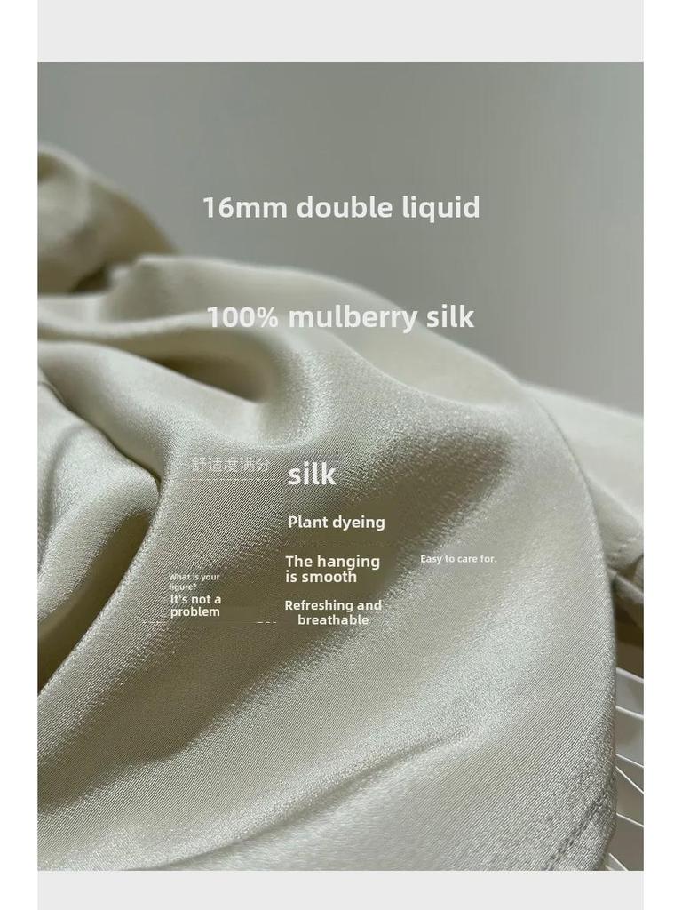 Women's Loose-Fit Silk Shirt - 2025 Spring/Summer, 100% Double Crepe Mulberry Silk, Color-Block Design