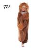 Morbido Plaid Abbracciabile Halloween Felpa Indossabile, Accogliente Mantello Mucca delle Highlands con Cappuccio, Caldo Accappatoio per Casa Bradipo Gatto Nero Mantello Loungewear Donna