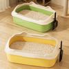 Extra Large Semi-Enclosed Cat Litter Box With High Sides Mess Prevention Thickened PP Plastic Open Top Design