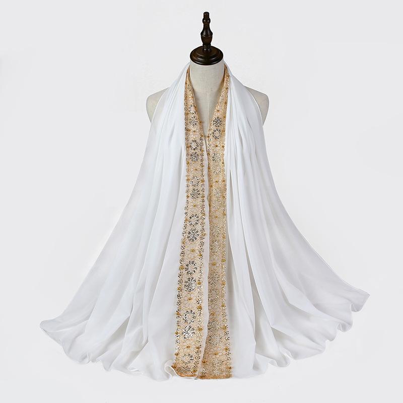 

женский мусульманский кружевной хиджаб из шифона-пузыря, шарф, мусульманский женский платок, исламские головные платки, арабский головной убор