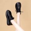 Herbst flache Sohle Britischer Stil kleine Lederschuhe, neue Schnürung zwei, lange tragen, stehen ohne zu ermüden einzelne Schuhe