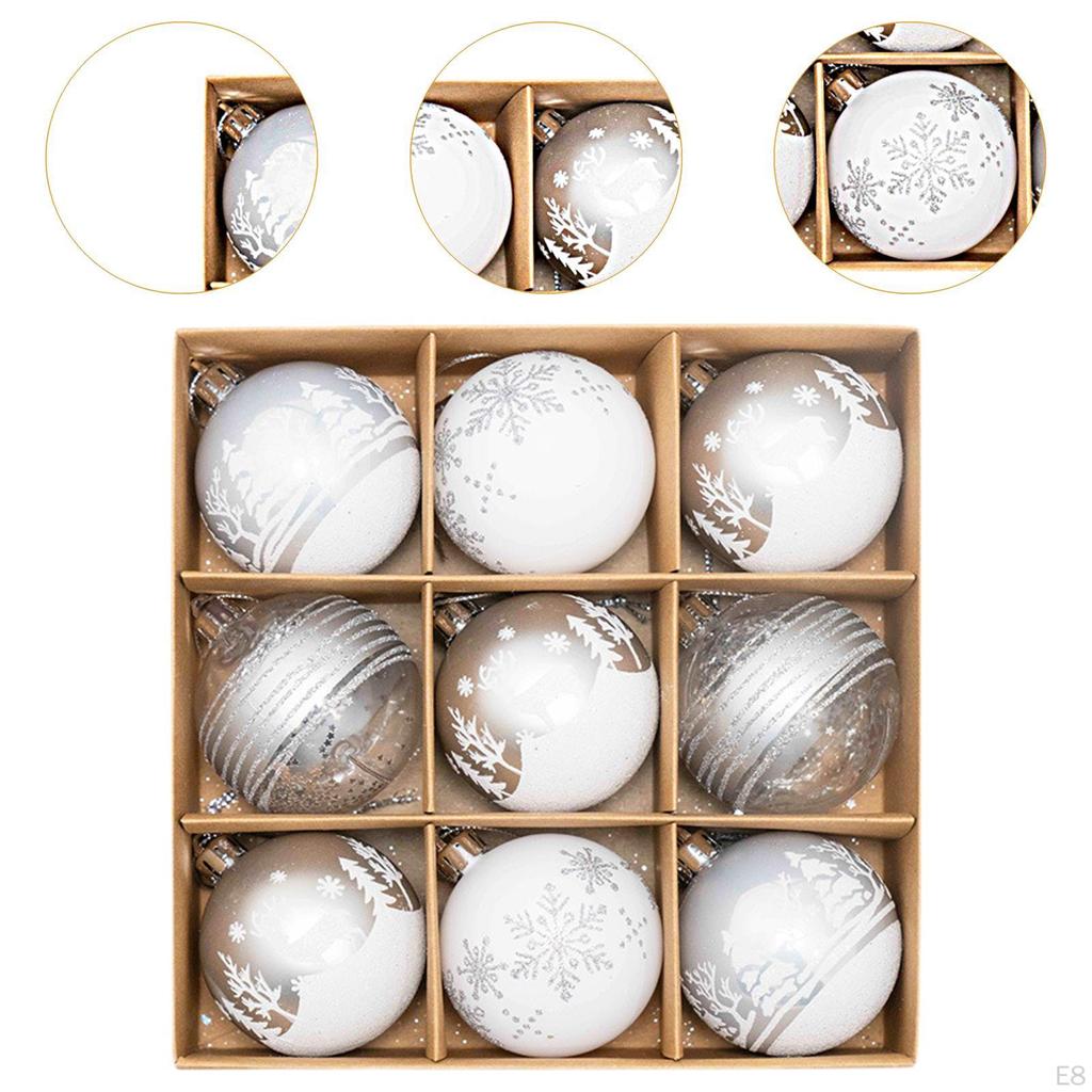 9 Pack 2.3inch Christmas Tree Balls for Holiday Decoration