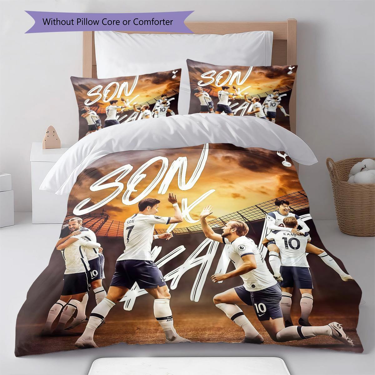 

Tottenham team Bedding Quilt Set Quilt Cover Pillowcase Home Decoration Birthday Gift (1 * duvet cover + 2 * pillowcase, without core) 200x220cm