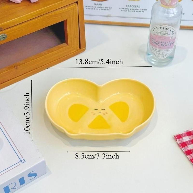 

Cute Bread Shaped Sauce Ceramic Dishes Household Seasoning Dish Snack Plates Fruit Sushi Bowl Kitchen Tableware