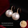 2025 Pure Silver Pearl Stud Earrings for Women - High-End Feel with Ear Drops & High Heels Ear Hooks