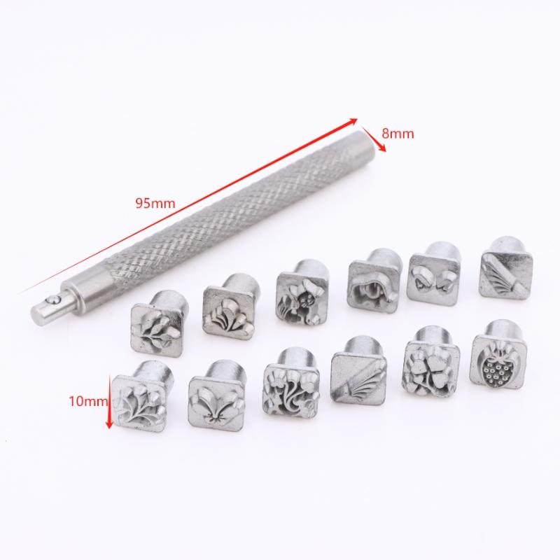 12Pcs Leather Craft Stamping Tools Kit Zodiac/Constellation Prints Punch For Diy Leather Decor Making Accessories