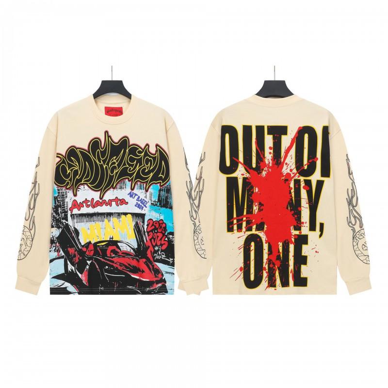 Unisex Vintage Skull Print Washed Cotton Long Sleeve Hoodie Streetwear Loose Fit