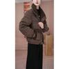 Thickened Warm Winter Plaid Cotton Jacket for Women Loose Casual Slimming Versatile Basic Outerwear Padded Coat