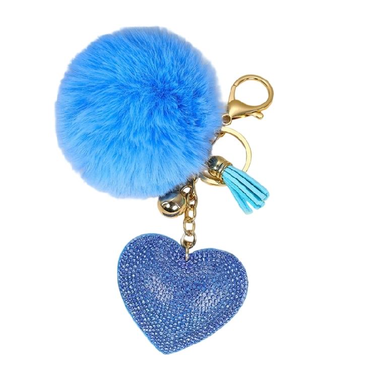 Adorable Mini Heart Key Ring Decorated With Beads And Metal Fringes Decoration Keychain Ornament Bag Hanging Charm